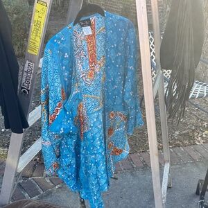 Blue Patterned Women's Tunic Diane Freud Vintage
